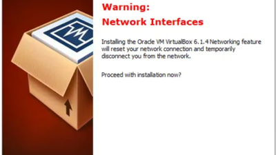 warning network interface virtualbox